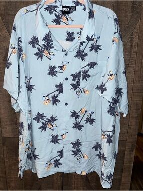 Bluey Hawaiian Palm-Print Men's Shirt size 3XL
